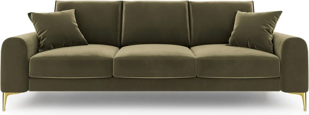 Canapea, Madara, Mazzini Sofas, 4 locuri, gold legs, 237x102x90 cm, catifea, verde