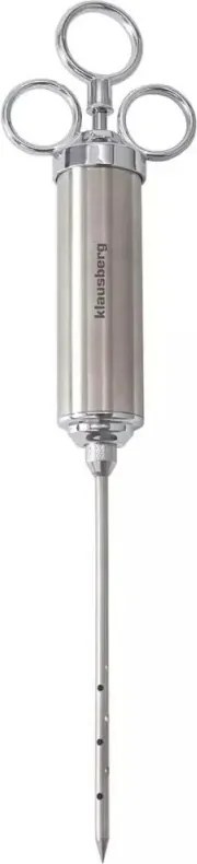 Seringa pentru marinat carne Klausberg KB 7842, 60 ml, 3 ace, Otel inoxidabil, Fara BPA, Argintiu