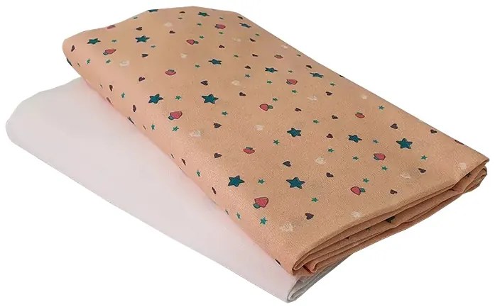 Set cearceafuri Lumea stelutelor colorate patut bebelus 70x110 cm cu elastic din bumbac