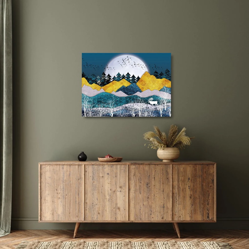 Tablou pe sticlă - Peisaj polar (70x50 cm)