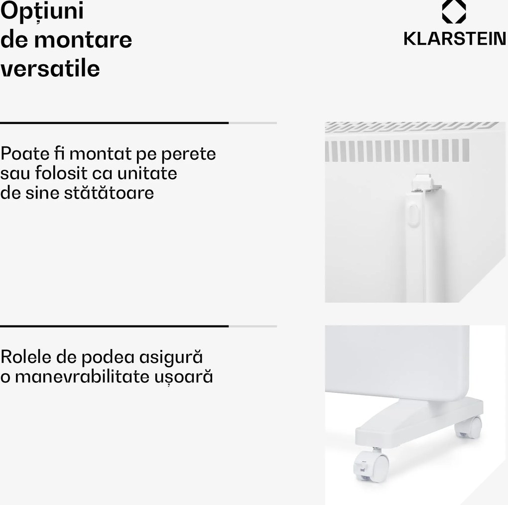 Klarstein Bansin Smart 2500, convector,  2500 W, control prin intermediul aplicației