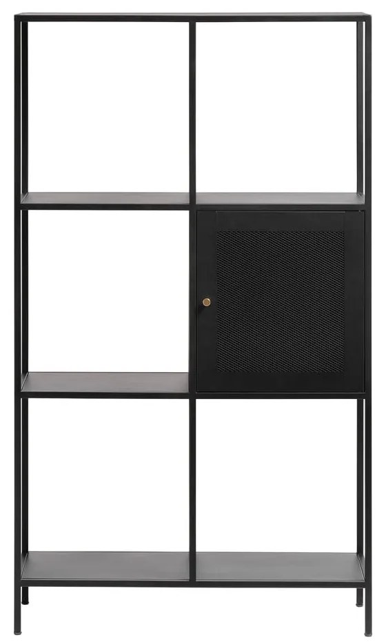 Bibliotecă neagră din metal 80x138 cm Malibu – Unique Furniture
