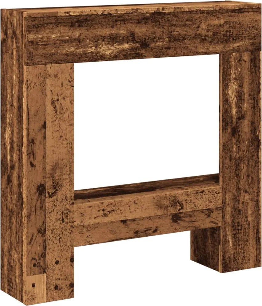 vidaXL Mască de șemineu, lemn vechi, 81x18x82 cm, lemn prelucrat