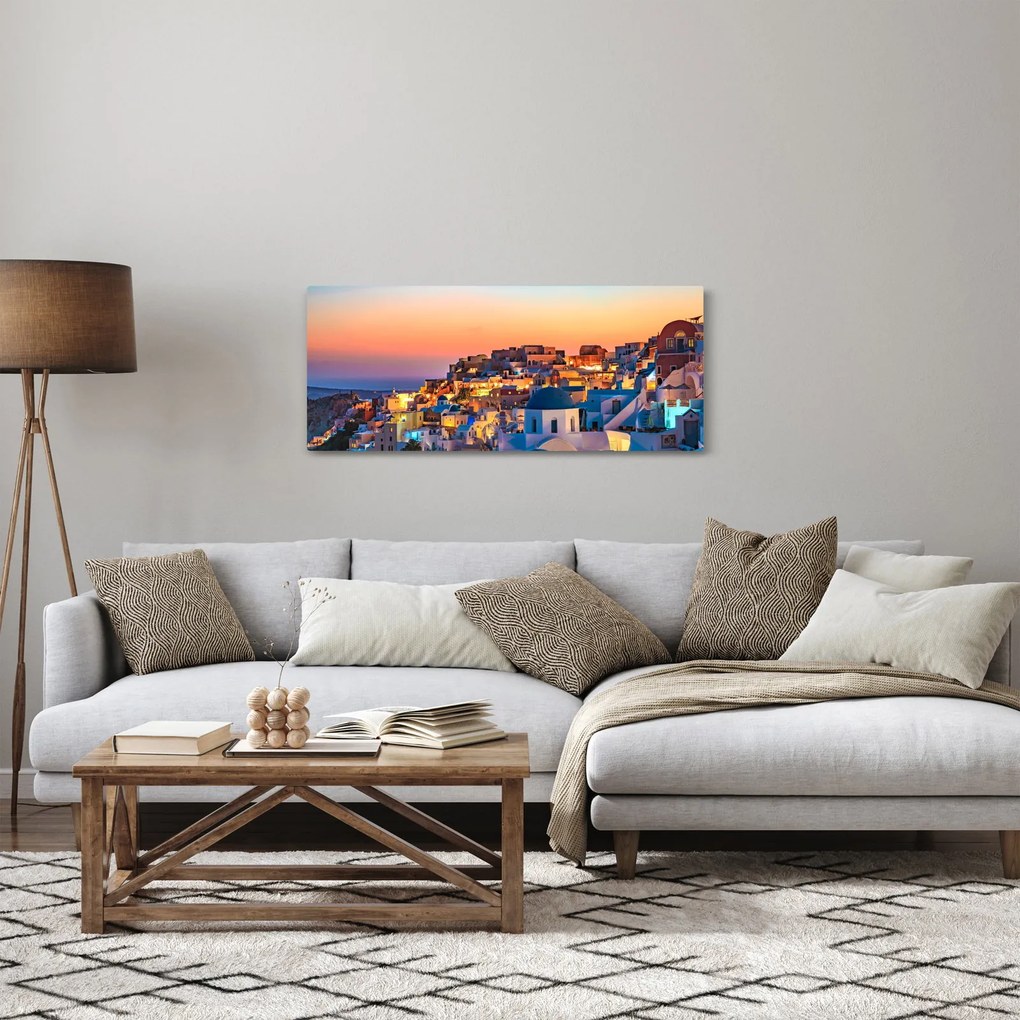 Tablou - Santorini în amurg (120x50 cm)