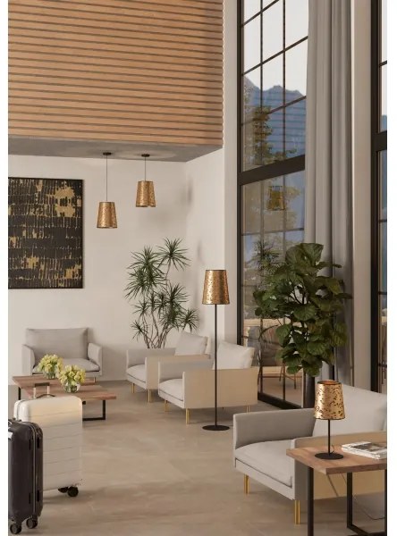 Lampă de masă Eglo 390294 CASTUERA 1xE27/25W/230V roz/auriu