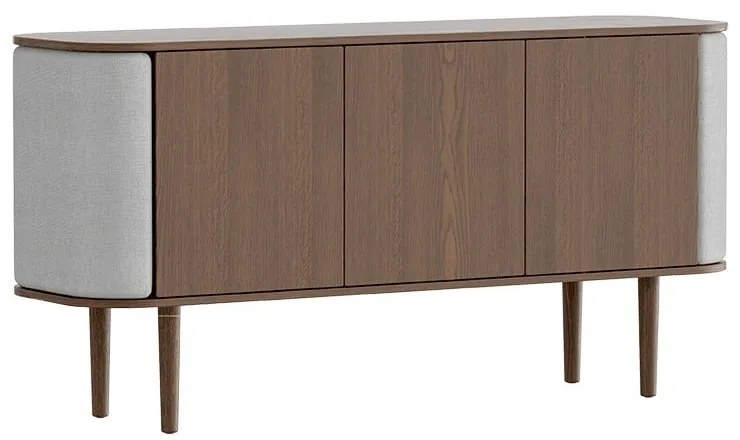 Comodă gri/maro joasă cu aspect de lemn de stejar 150x75 cm Treasures – UMAGE