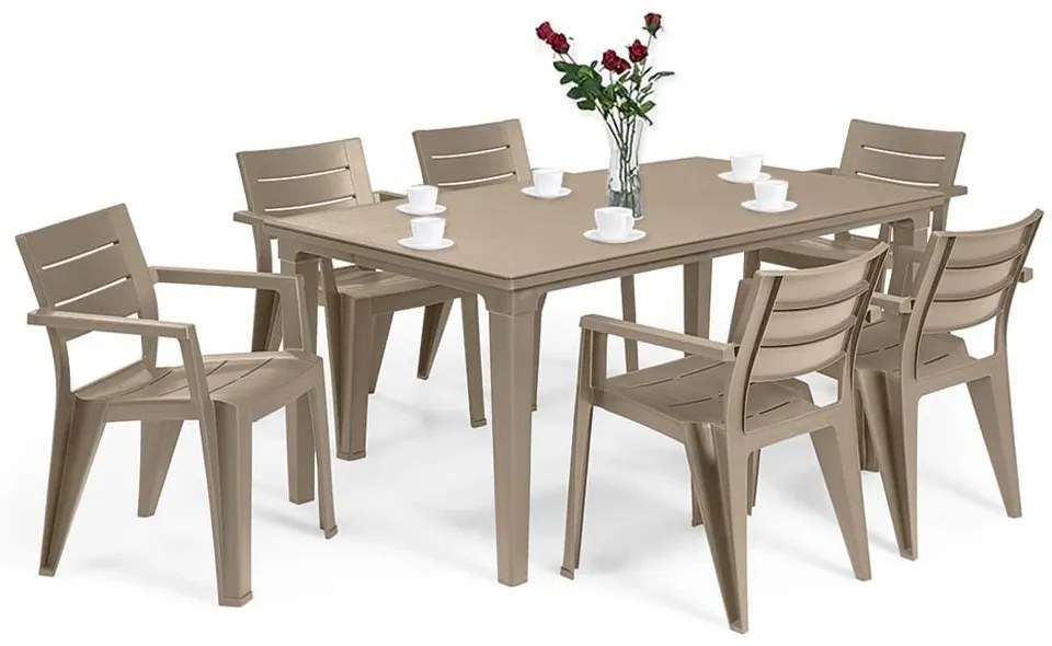 Set mobilier de grădină Fujuli 6+1 cappuccino