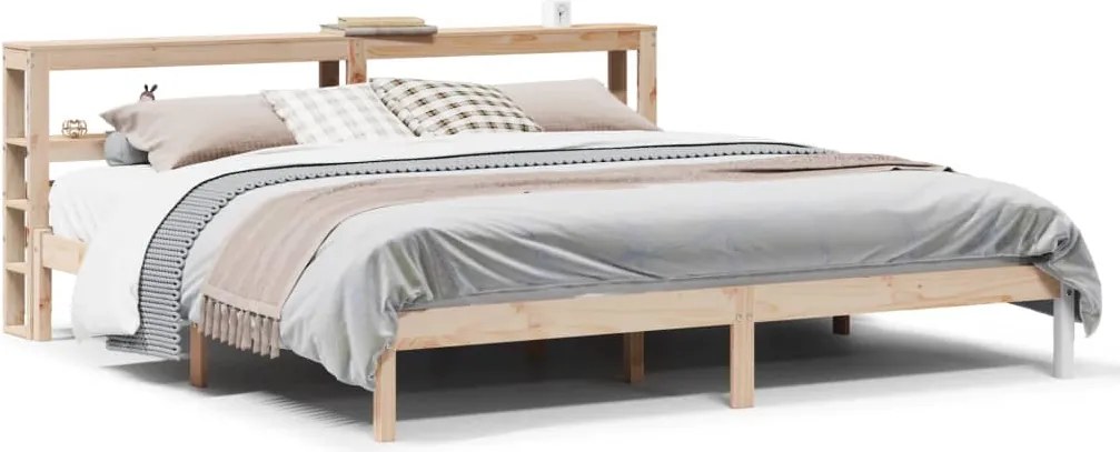 vidaXL Cadru de pat fără saltea, 200x200 cm, lemn masiv pin