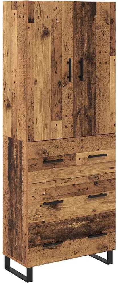 vidaXL Bufet cu sertar 2 pcs Lemn Vechi 69,5 x 34 x 180 cm