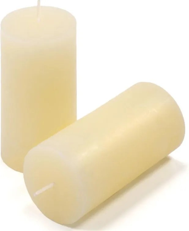 Set de lumânări rustice, 10 cm, Ø 5 cm, crem, 8 buc