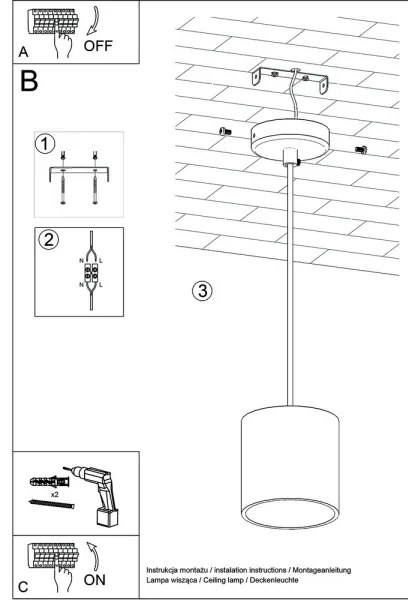 Lustră pe cablu ORBIS 1 1xGU10/40W/230V alb