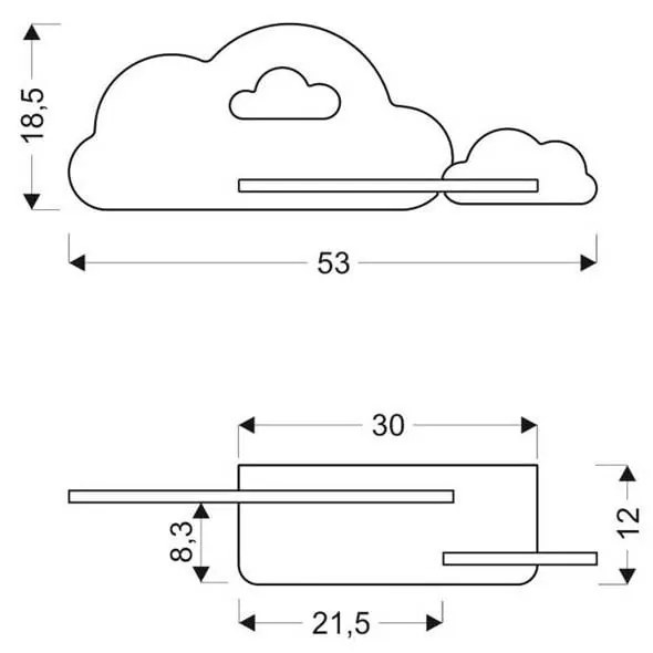 Corp de iluminat pentru copii albastru Cloud – Candellux Lighting