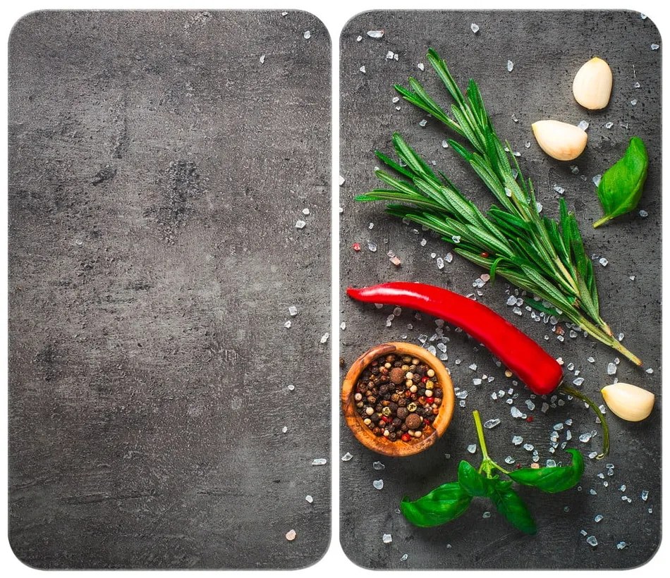 Protecții de aragaz 2 buc. din sticlă temperată 52x30 cm Rosemary - Maximex