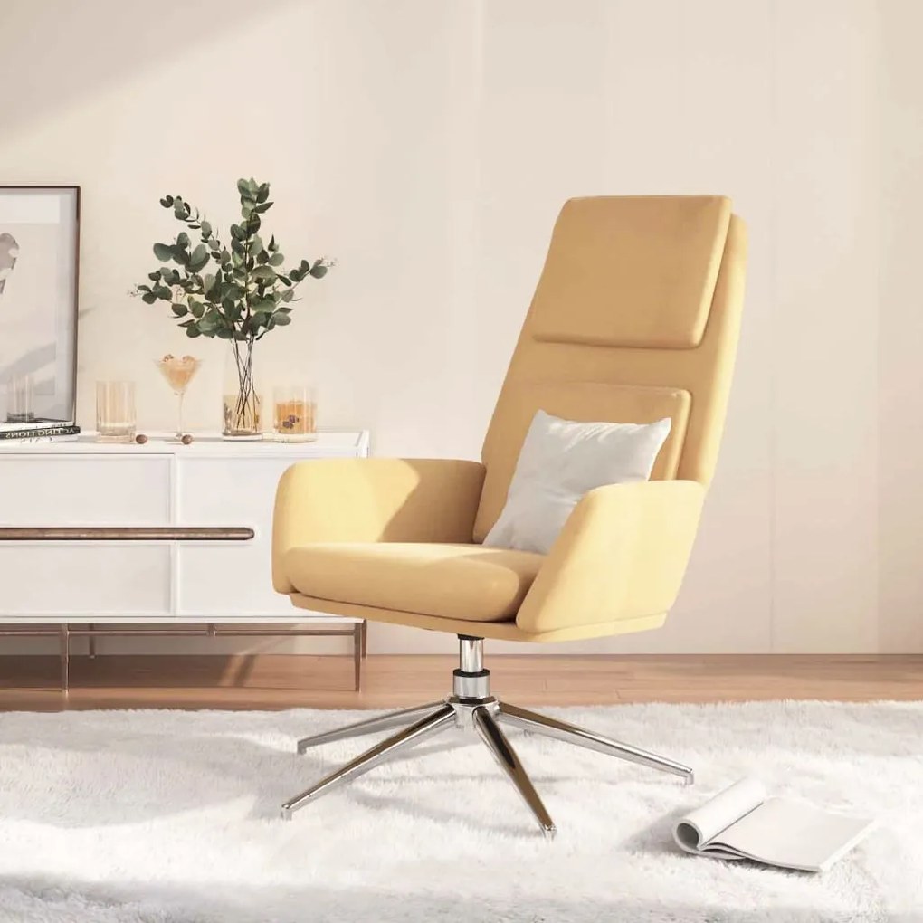 341328 vidaXL Scaun de relaxare, crem, piele întoarsă ecologică