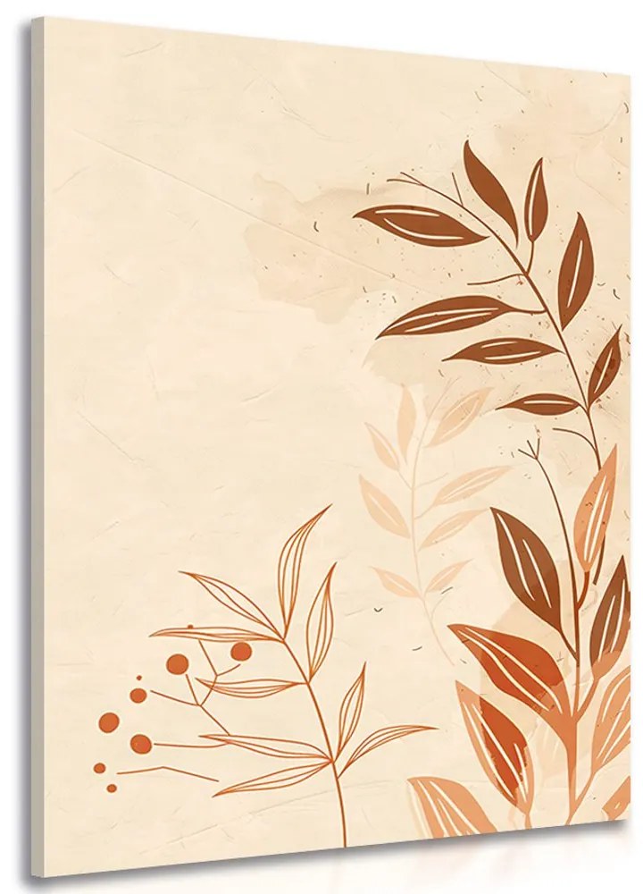 Tablou frunze minimaliste Peach Fuzz