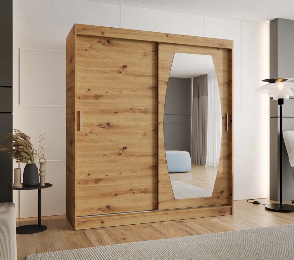 Dulap de haine 180 cm Rosaria (Stejar artisan). 1126300
