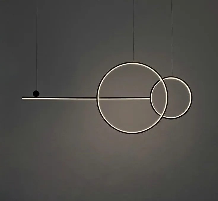 Lustra neagra inelara LED Range 120cm