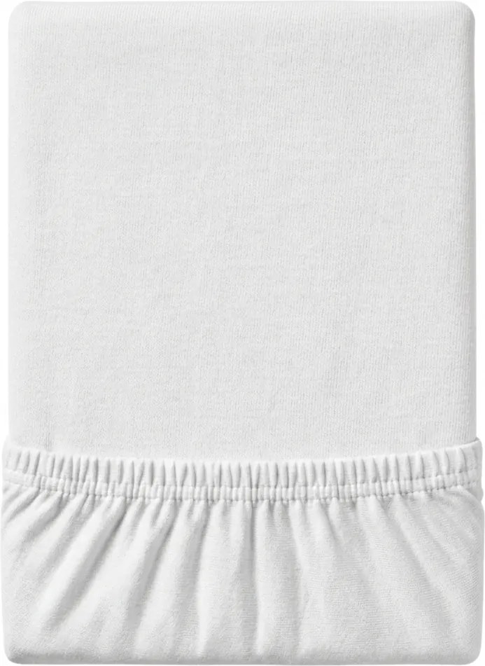 Cearsaf Jersey EXCLUSIVE cu elastic alb 200 x 220 cm