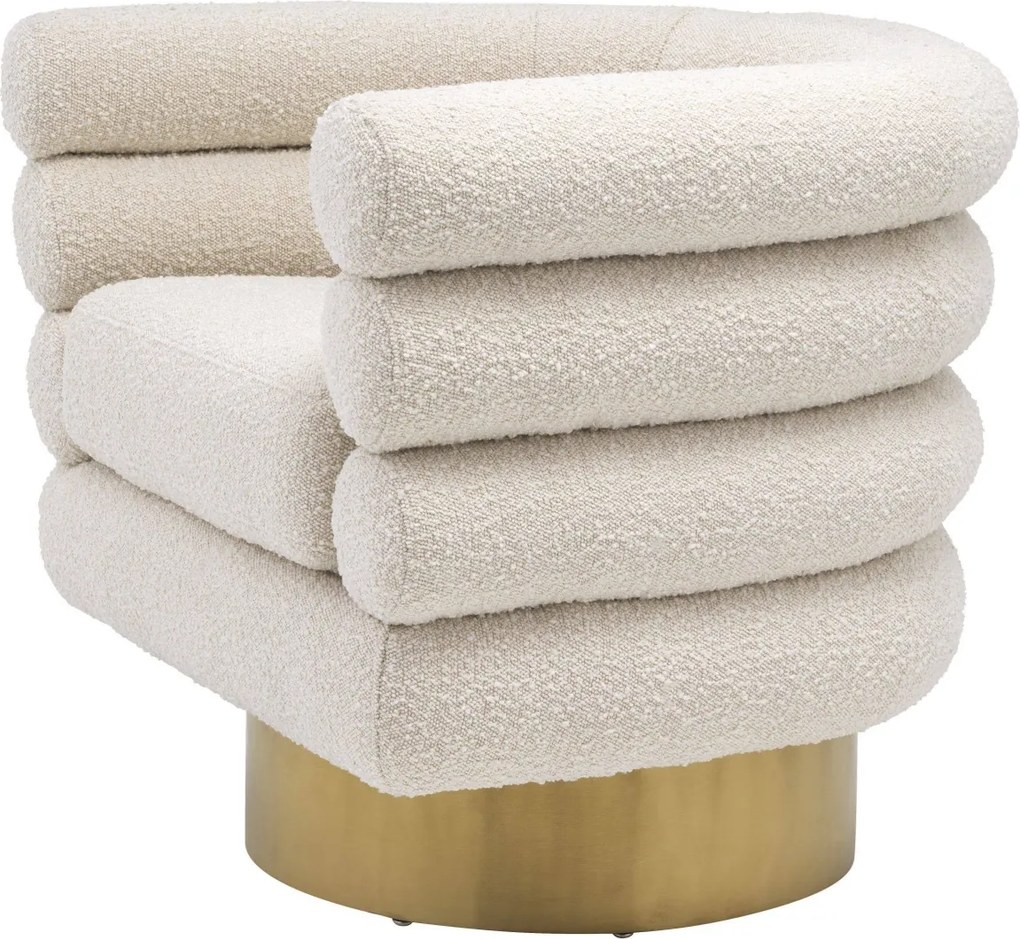 Fotoliu pivotant design elegant LUX Maguire, boucle crem 113939 HZ