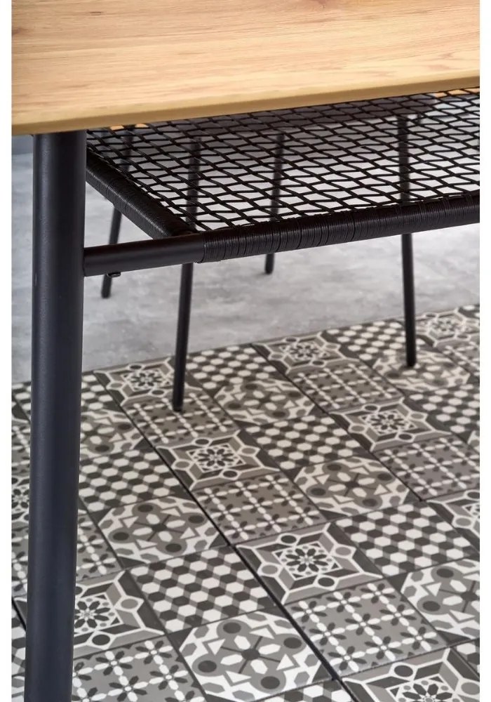 Masa de bucaterie Jackson, stejar auriu / negru