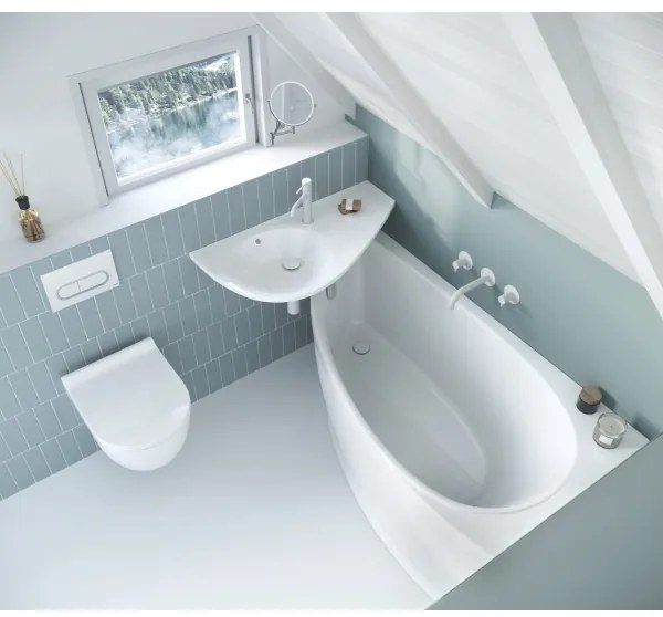 Ravak CS01000000 - Cadă de colț AVOCADO 150x75 cm acrilic/albă