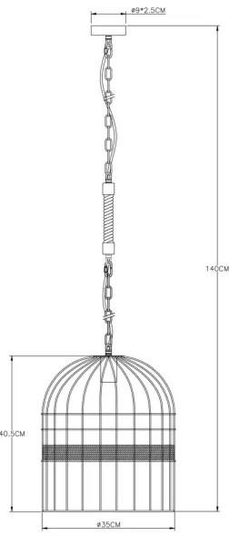 Lustră pe lanț Globo 15677H1 HALIA 1xE27/60W/230V