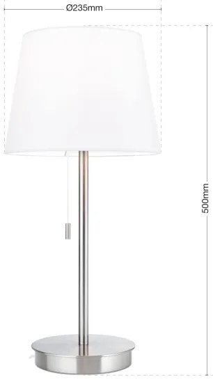 Lampă de masă cu port USB Orion LA 4-1205/1 LUDWIG 1xE27/40W/230V alb/crom