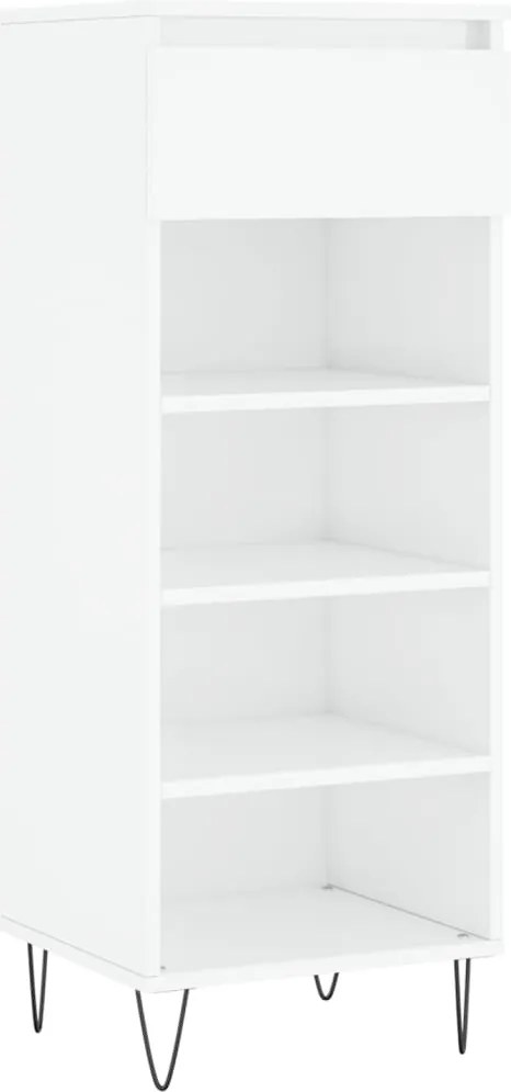 vidaXL Pantofar, alb extralucios, 40x36x105 cm, lemn compozit