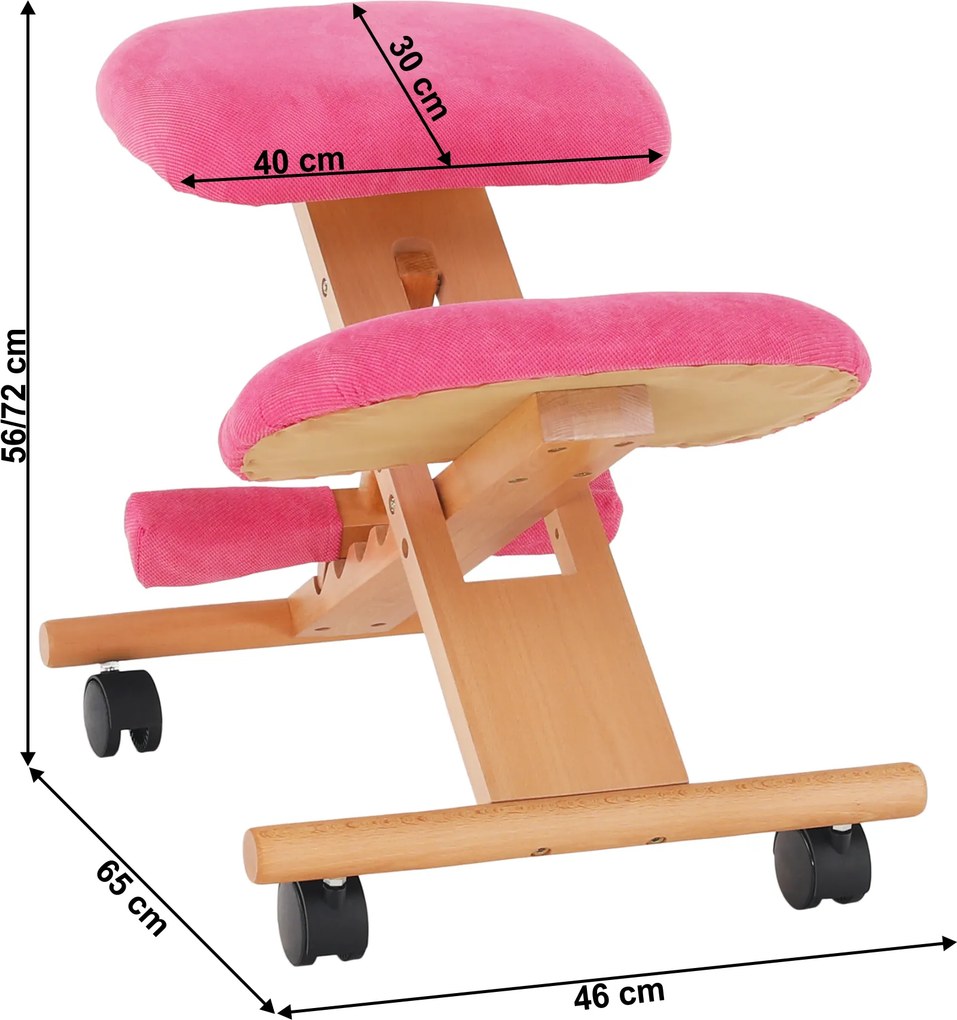 Scaun genunchi ergonomic, roz/ fag, GROCO