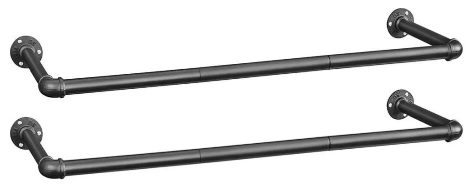 Set de 2 suporturi de perete LINEA pentru umerașe, negru