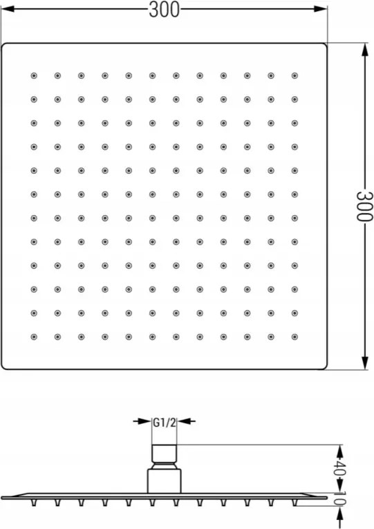 Mexen Cube DR02 set de duș încastrat cu cap de duș de 30 cm, crom - 77502DR0230-00