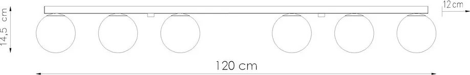 Plafonieră neagră cu abajur din sticlă ø 12 cm Umerta – Sollux