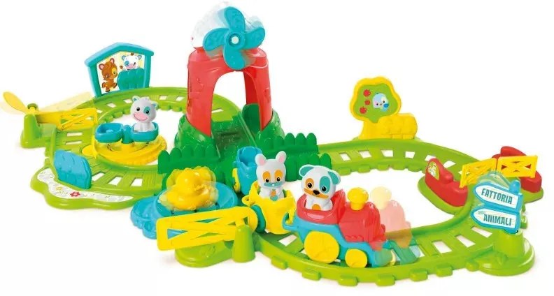 Animale Choo-Choo Fermă interactivă, set trenuleț Clementoni