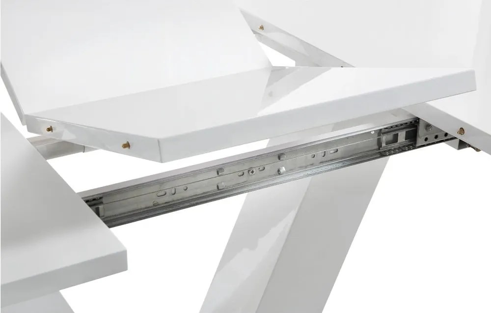 Masă de dining extensibilă cu aspect lucios cu blat suplimentar 90x140 cm Aaron – Støraa