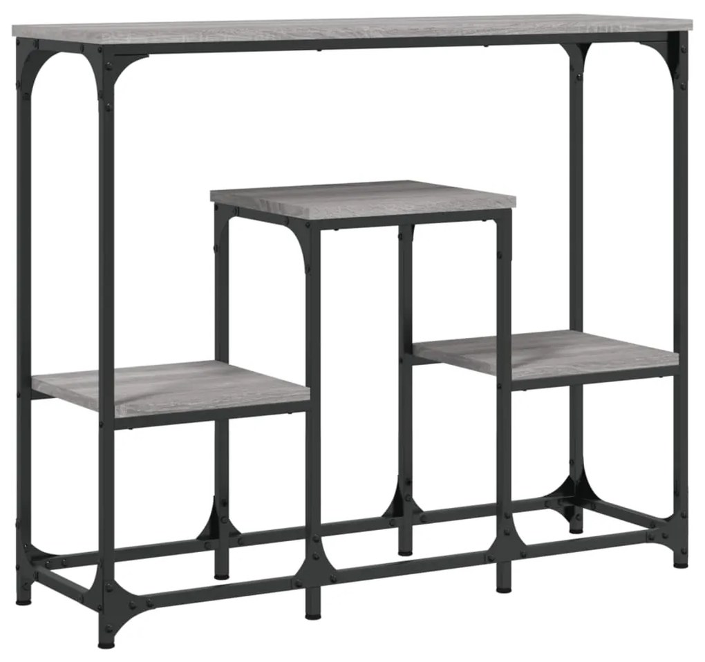 vidaXL Măsuță consolă, gri sonoma, 89,5x28x76 cm, lemn prelucrat