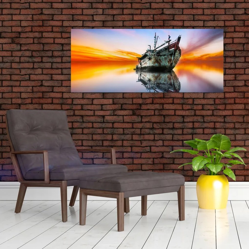 Tablou - Zori peste un naufragiu (120x50 cm)