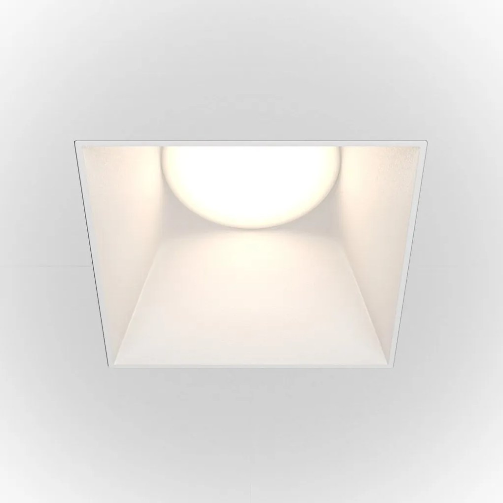 Spot incastrabil design tehnic Share alb 7,5x7,5cm