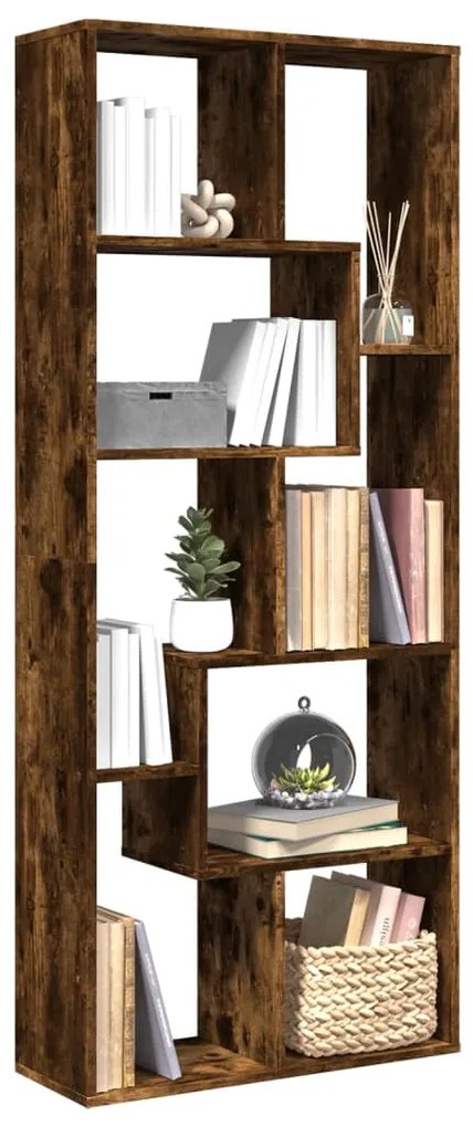 vidaXL Bibliotecă/separator cameră stejar fumuriu 67x25x161,5 cm lemn