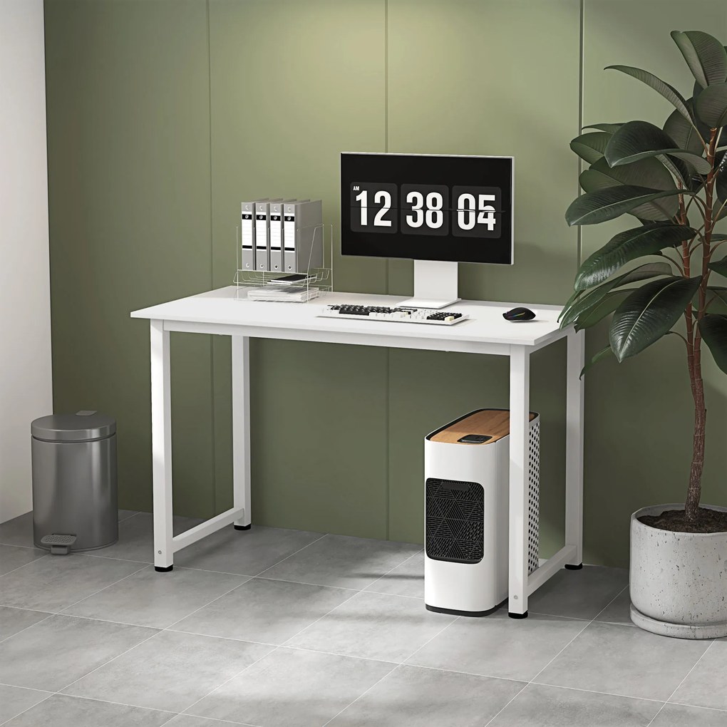 HOMCOM Birou pentru Computer cu Picioare Reglabile, 120x60x76 cm, Alb | Aosom Romania