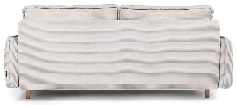 Canapea bej extensibilă cu tapițerie din catifea reiată 218 cm Tori – Bonami Selection
