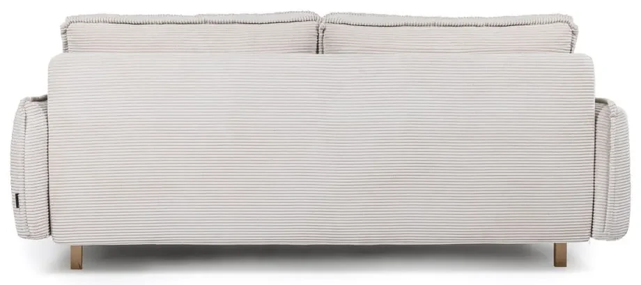 Canapea bej extensibilă cu tapițerie din catifea reiată 218 cm Tori – Bonami Selection