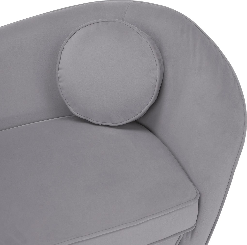 Canapea de design cu 2 locuri, ţesătură Velvet gri/gold crom auriu, EZIO TYP 2