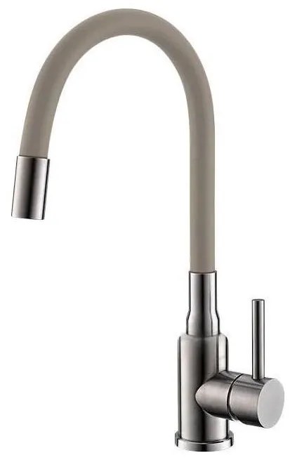 Baterie de chiuvetă cu pipă flexibilă ALVEUS 1144429 MINTAS 34 cm crom/maro