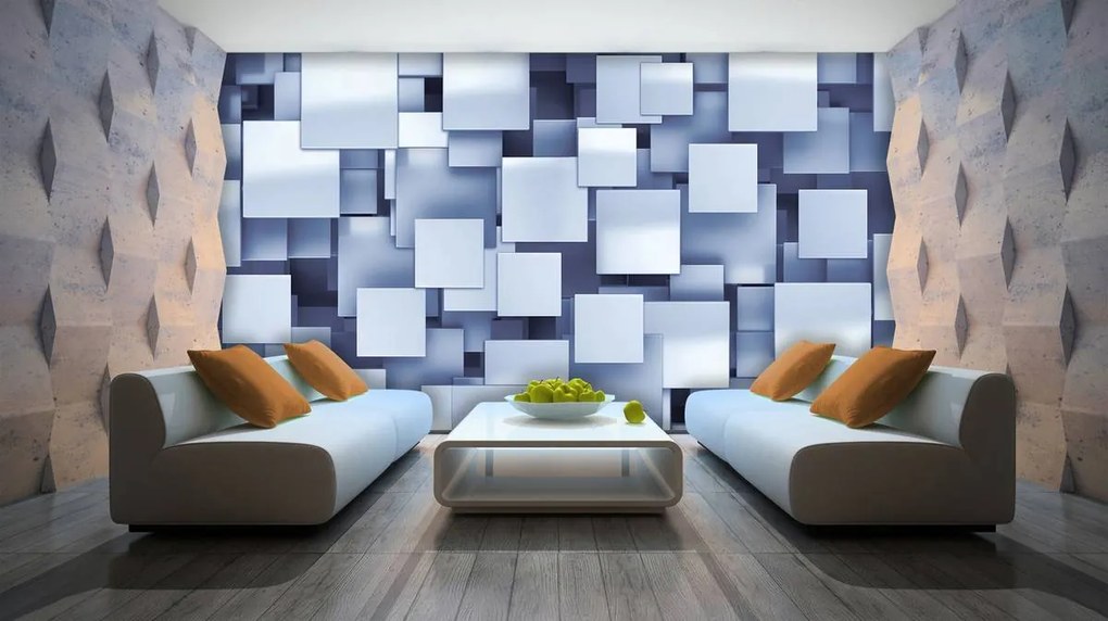Fototapet - Pătrate 3D (254x184 cm)