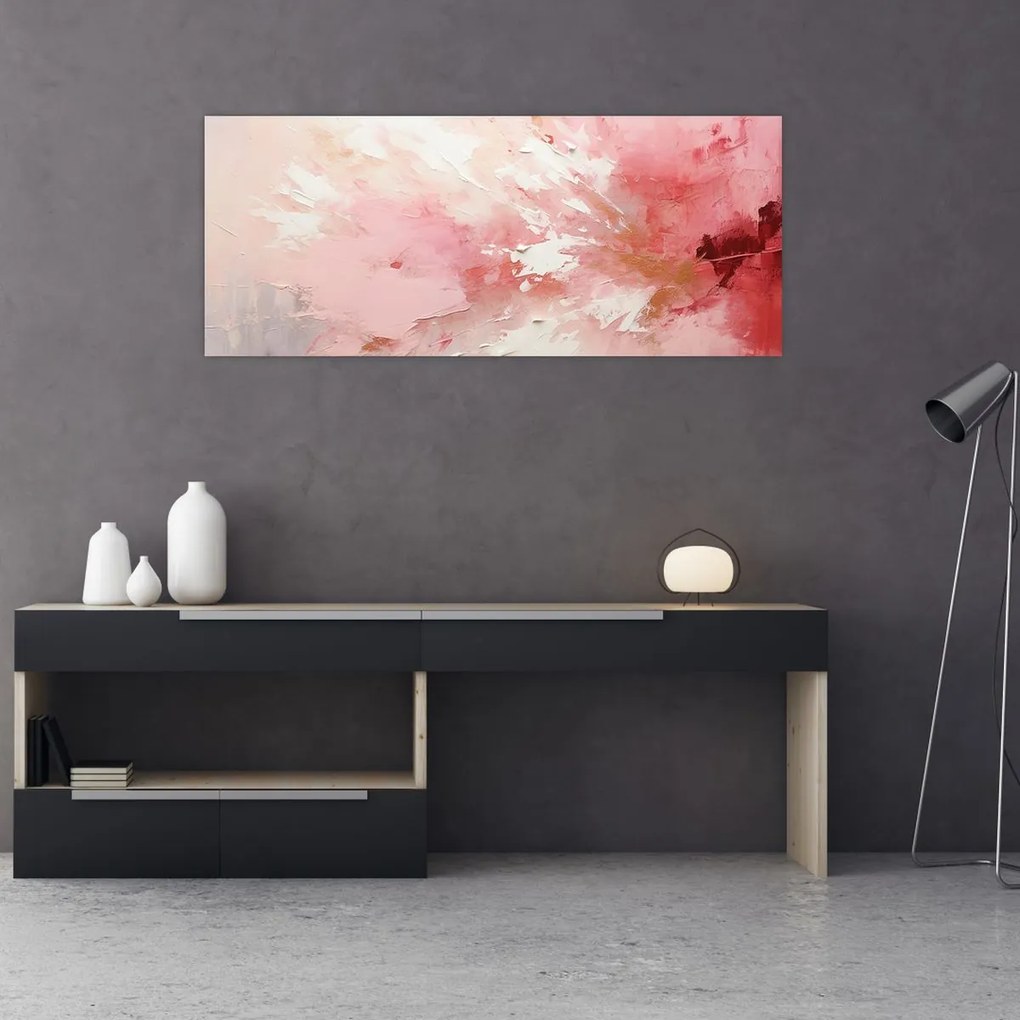 Tablou - Abstract roz (120x50 cm)