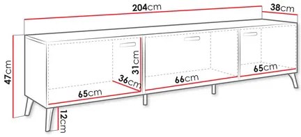 Masă TV Rostasi 3D (cashmir lucios + auriu). Promo -17%. 1122927