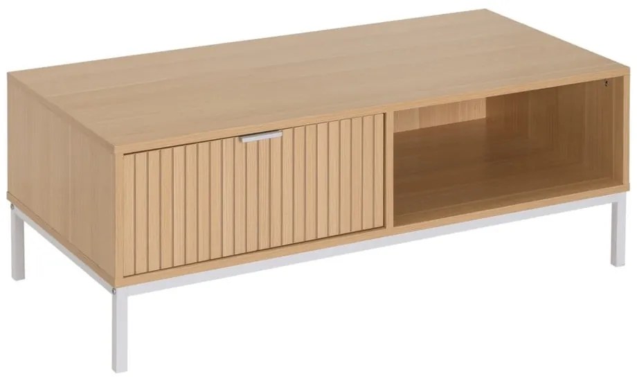 Măsuță de cafea în culoare naturală cu aspect de lemn de stejar 50x110 cm Mid-Lines – Casa Selección