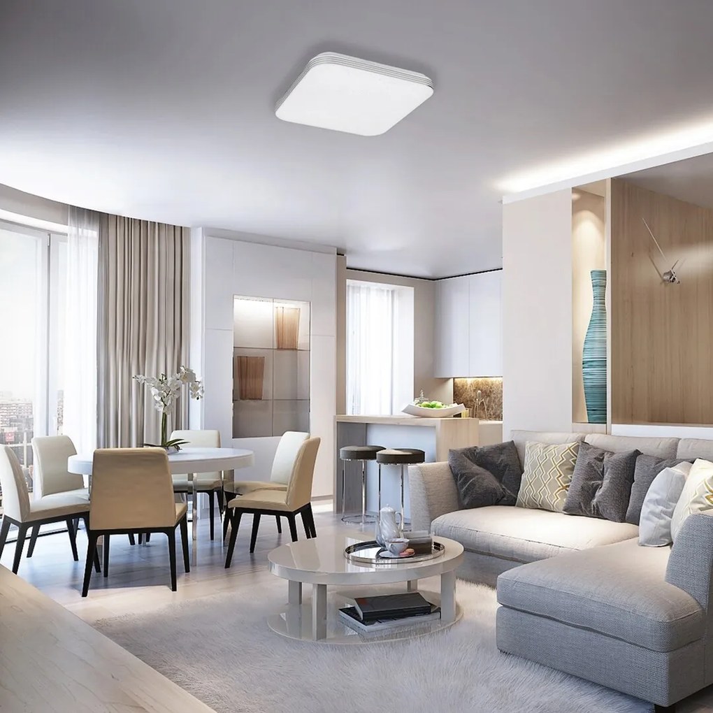 Plafoniera LED moderna Oscar 53cm alb/crom