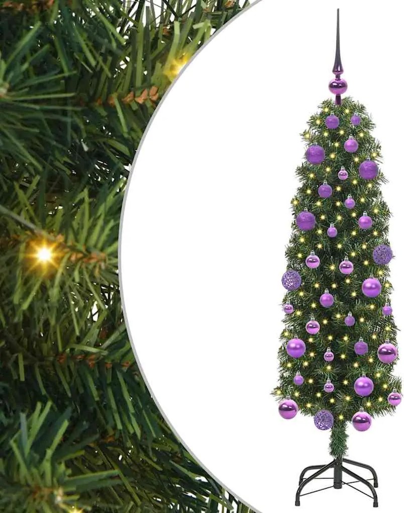 vidaXL Brad de Crăciun artificial Verde 120 cm PVC și oțel și plastic