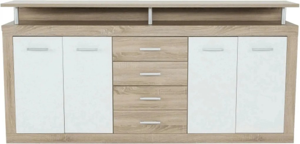 Comoda JUNO - JACHIM NEW, stejar sonoma/alb, PAL, 195x37x97 cm